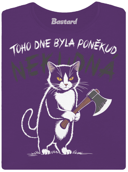 Neklidná kočka dámské tričko premium Purple
