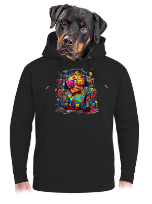 Workaholic robot unisex mikina premium Dark Black