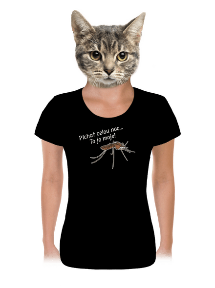 Komár s výdrží dámské tričko Black
