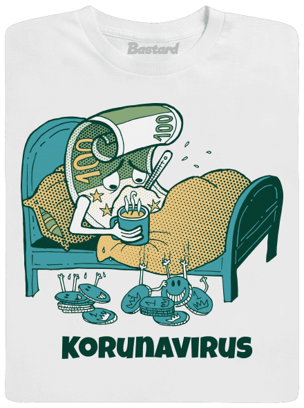 Korunavirus v posteli pánské tričko White
