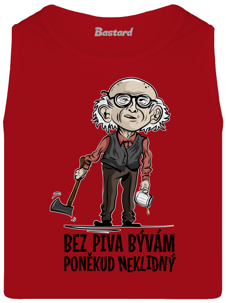 Neklidný bez piva pánské tílko Red