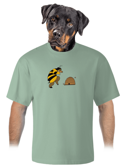 Pan včelka unisex tričko oversized Sage