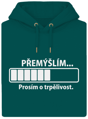 Přemýšlím unisex mikina premium Emerald Green