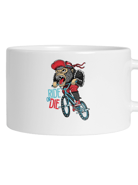 Ride or die hrnek makronka White