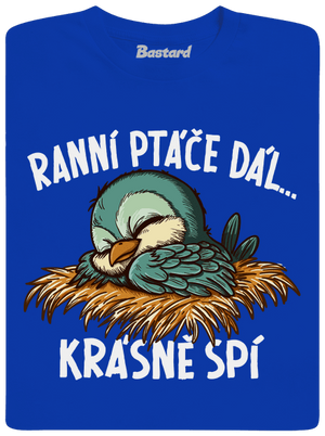 Ranní ptáče spí pánské dlouhý rukáv Royal Blue