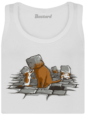 Kočičí hlavy dámské tílko klasické White