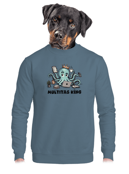 Multitas king unisex mikina bez kapuce Nordic Blue