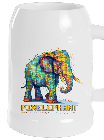 Pixelephant půllitr White