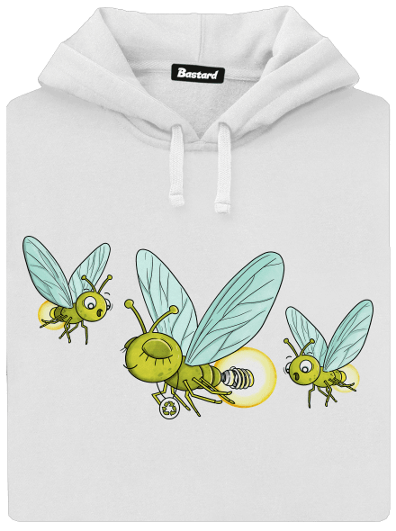 Světluška dámská mikina klokanka White