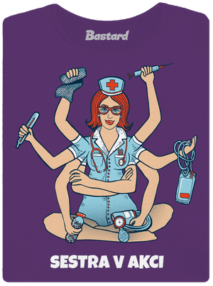 Sestra v akci dámské tričko premium Purple