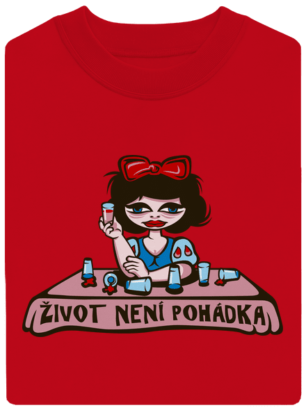 Sněhurka unisex mikina bez kapuce Red