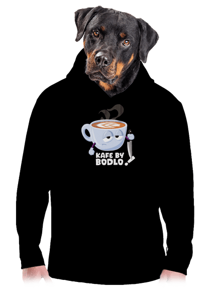 Kafe by bodlo pánská mikina klokanka Black