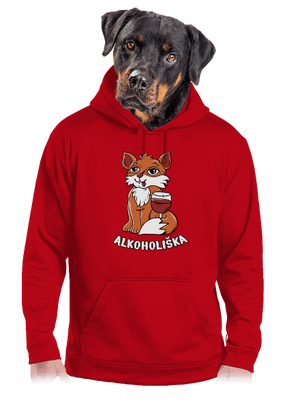 Vínová Alkoholiška pánská mikina klokanka Red