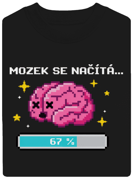 Mozek se načítá unisex mikina bez kapuce Black