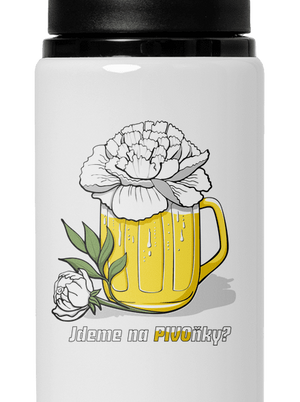 Pivoňky lahev na vodu White