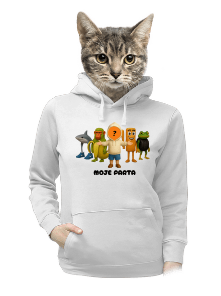 Brainrot parta pro kluky dámská mikina klokanka White
