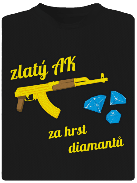 Zlatý AK pánské sportovní tričko Black