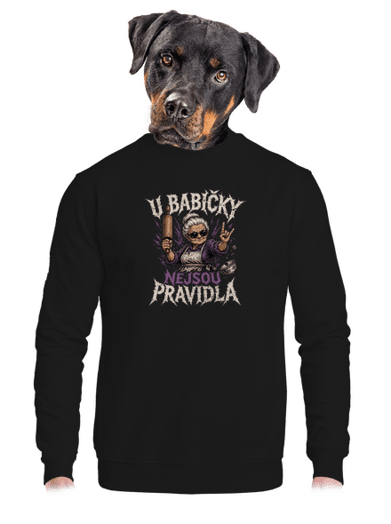 U babičky unisex mikina bez kapuce Black