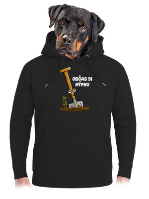 Občas si rýpnu unisex mikina premium Dark Black