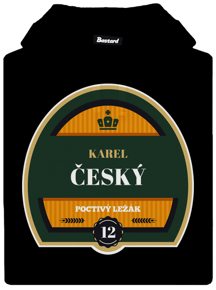 Pivní etiketa pánská mikina klokanka Black