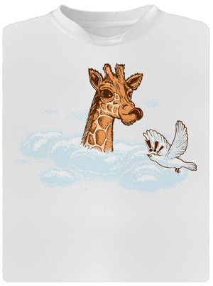 Žirafa v oblacích dětské sportovní tričko White