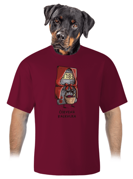 Červená kalkulka unisex tričko oversized Garnet