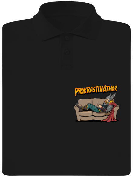 Prokrastináthor pánská polokošile Black