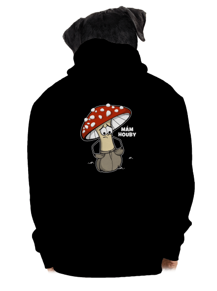 Mám houby pánská mikina na zip Black