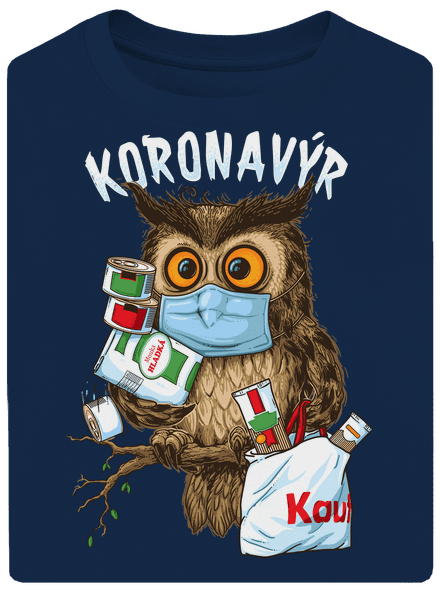 Koronavýr unisex tričko oversized Midnight Blue