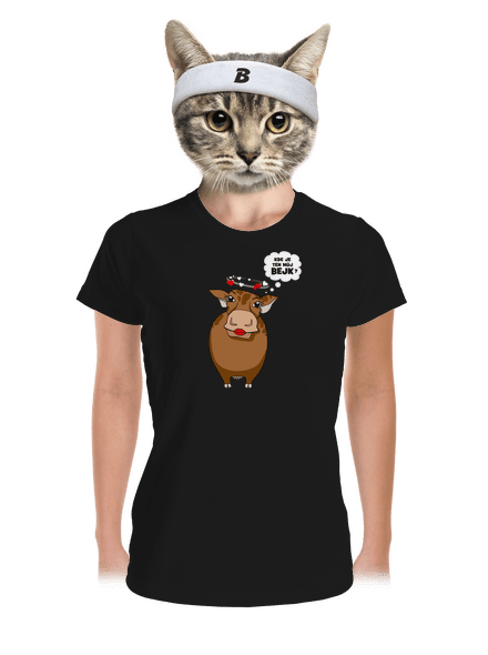 Kráva a bejk dámské sportovní tričko Black