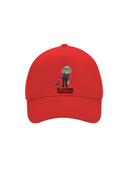 Neklidný bez piva kšiltovka baseballka Classic Red