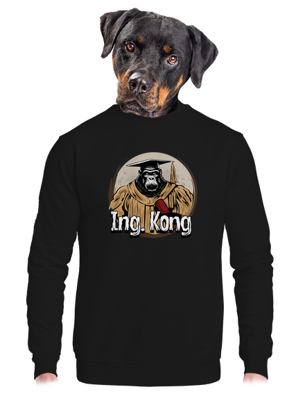 Ing. Kong unisex mikina bez kapuce Black