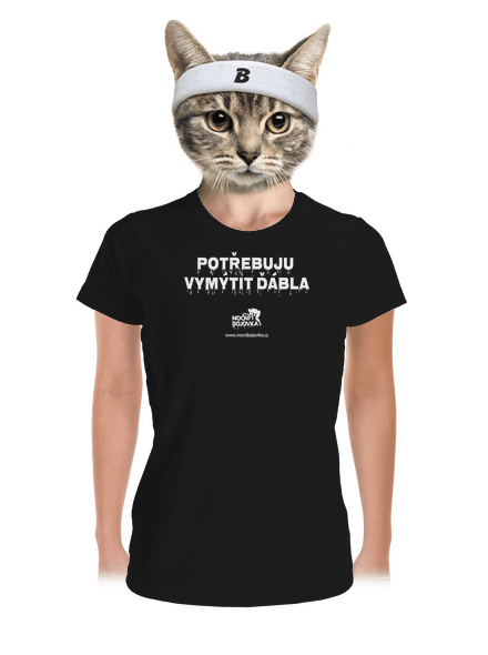 Potřebuji vymýtit ďábla dámské sportovní tričko Black