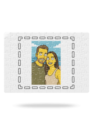 Simpsonovi z vlastní fotky puzzle White