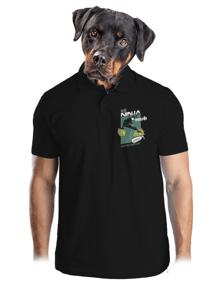 Ninja v rouši pánská polokošile Black