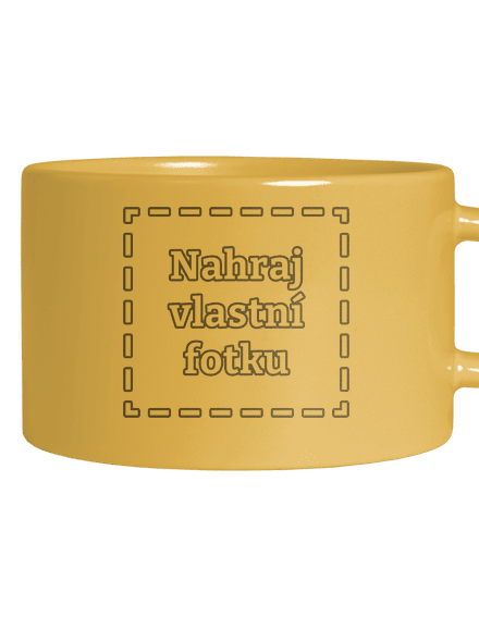 Vlastní potisk hrnek makronka Yellow Macaron