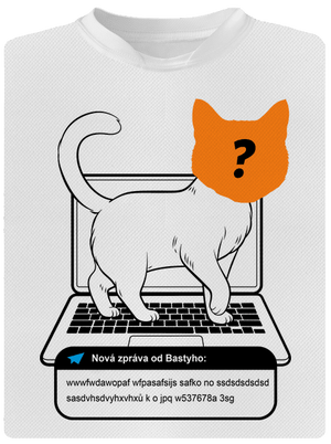 Kočka na klávesnici pánské sportovní tričko White