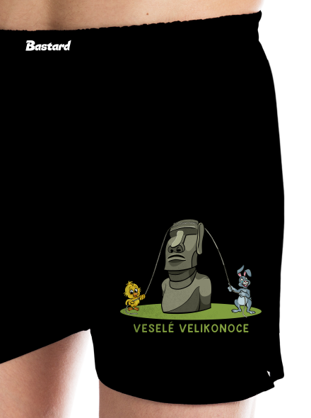 Velikonoční Moai pánské trenky Black
