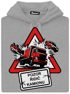 Řidič kamionu pánská mikina klokanka Light Melange