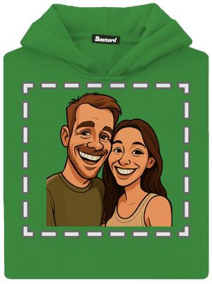 Karikatura z vlastní fotky dětská mikina klokanka Kelly Green AWD