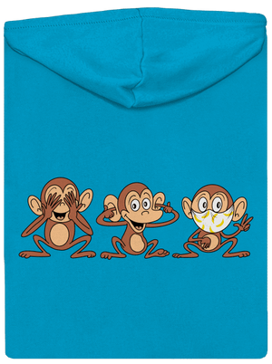 Opičky dámská mikina na zip Blue Atol