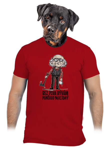 Neklidný bez piva pánské tričko Red