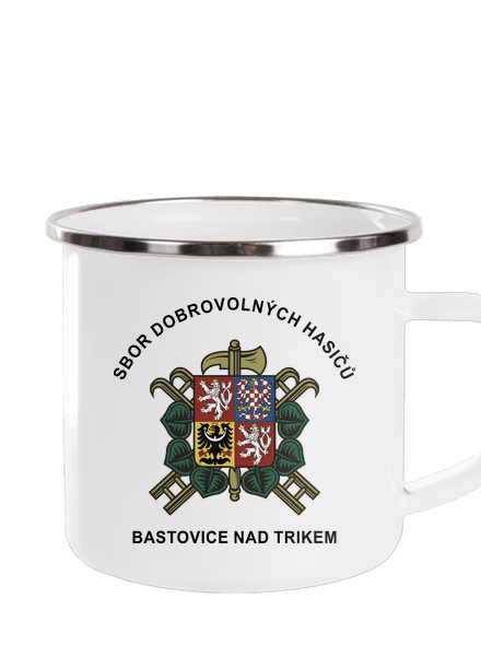 Sbor dobrovolných hasičů s vlastním erbem obce plecháček White