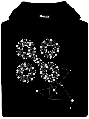 NYX Síť 15 let – bílý potisk pánská mikina klokanka Black