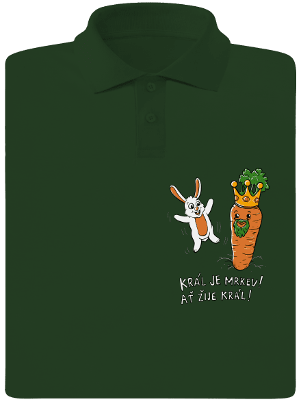 Král je mrkev, ať žije král pánská polokošile Bottle Green Mal