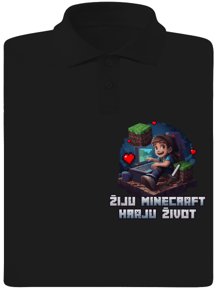 Žiju Minecraft pánská polokošile Black