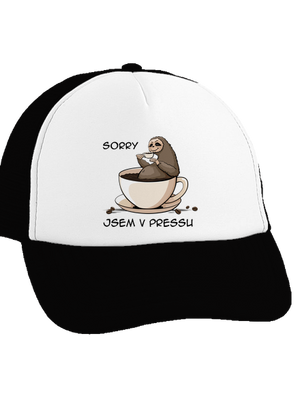 V pressu kšiltovka truckerka Black cap