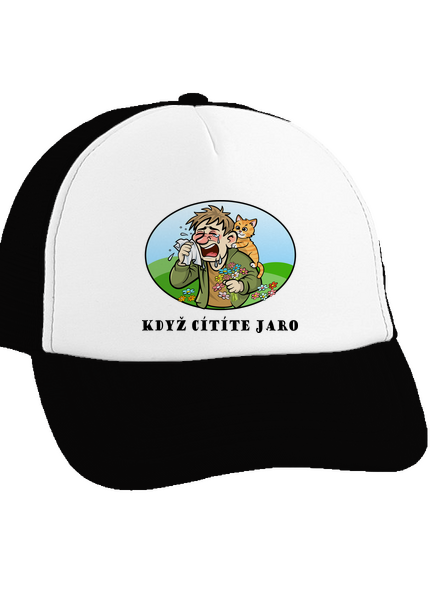 Cítíte jaro kšiltovka truckerka Black cap