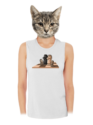 Šachová rodina dámské tílko volné White