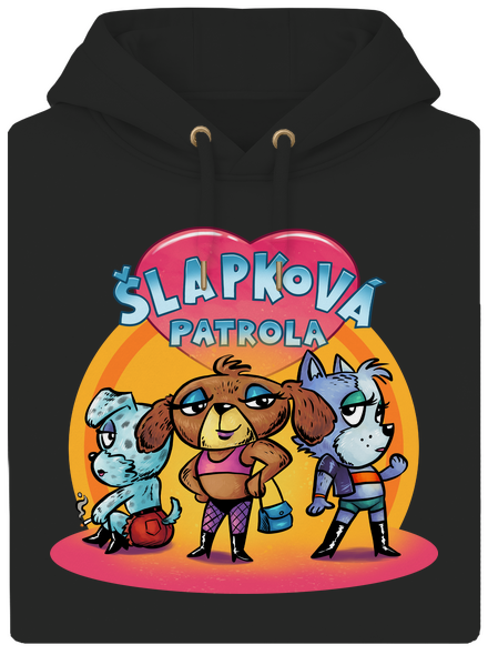 Šlapková patrola unisex mikina premium Dark Black